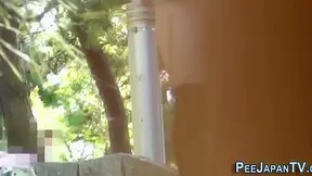 Cute Japanese Girl Caught Peeping – Blushing Soaked in Public