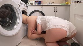 getting clean with two young lesbians! laundry day is going fine