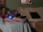 Hot Tattooed Latino Guy Masturbating To Roommate In Her Bra and Panties, While She Is Playing Video