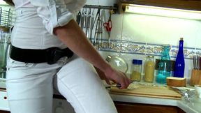 Sexy blonde with nice tits banged in the kitchen