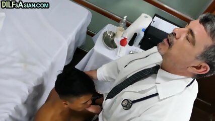 DILF doctor exams and fucks Asian twink butt after fingering