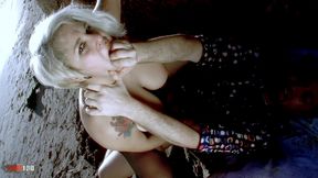 chubby spanish blonde babe fucked in the ass at the beach