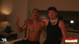 Hot blowjob leads to bareback ass pounding for Santo Jorge