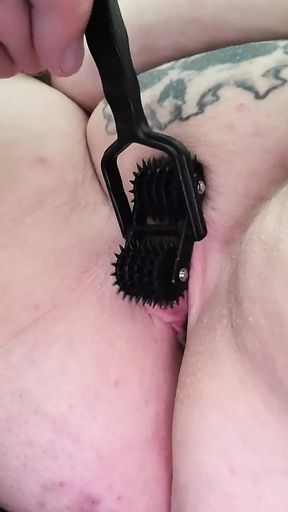 Pinwheel meets pussy! She loves the pull off!
