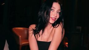 Beautiful brunette begs to fuck her after date night