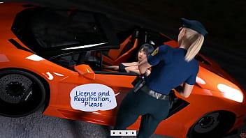 Futa Stop pt. 1 - Lamborghini driver chose to take Big futa cock instead of going to jail