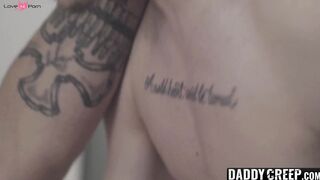 Cute twink son sucks off stepdads hangover from last night