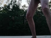 Risky wank on the road