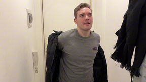 handsome twink sucks my big uncut cock while my girlfriend is at work