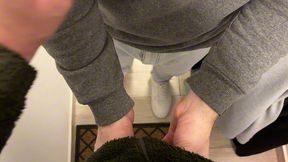 handsome twink sucks my big uncut cock while my girlfriend is at work