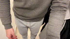 handsome twink sucks my big uncut cock while my girlfriend is at work