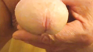 Slick Granddad Jerks His Uncircumcised Fuckpole