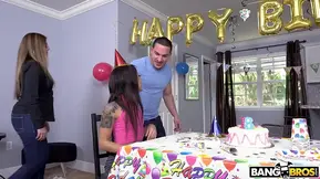 Tattooed cutie with small tits gets anal for her 18th birthday