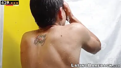 Dominican Stud Jacks Off In The Bathroom