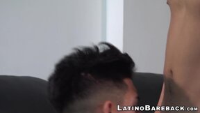 Tattooed latino twink raw riding boyfriends big dick for cum