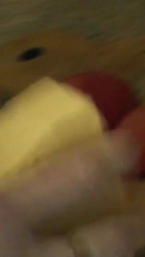 Powerful moment from &quot;Sexy MILF continues cooking in kitchen naked without panties and bra in red transparent negligee. Big&quot;