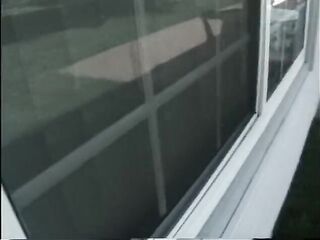 Blondie in pigtals calls stud to come over and bang her