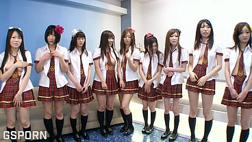 Wet pussies japaneses teens group fucked in a jav game show