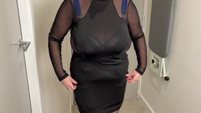 #379 Mrs Mature Feet is a sexy cage dress