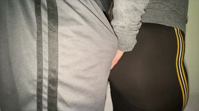 Big-assed Woman Grabs Stranger's Dick
