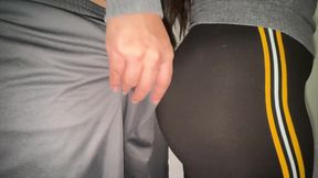 Big-assed Woman Grabs Stranger's Dick