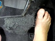 Driving barefoot over the pedal view Long Island NY