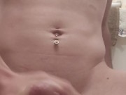 Tattooed twink using lotion to play with my ass and stroke my big cock till I cum 😜😜