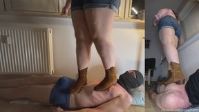 Cowgirl Walks All Over Her Slave
