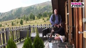 Farmer's daughter gets fucked in leather pants