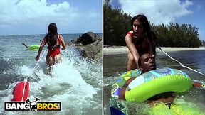 Interracial Lifeguard Saves BBC from Hot Water with PAWG Skills