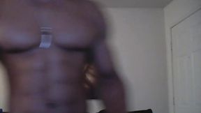American, Ebony Model Jerks Off