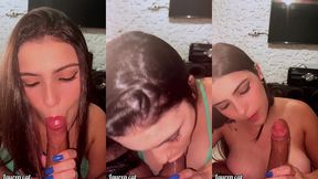 gatinha fez um boquete delicioso e saboreou meu esperma