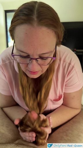 POV Pigtail Hairjob by Hot Long Haired Ginger Redhead