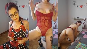 strip tease sexy en pin up avec des basje me deshabille devant toi et je te ...