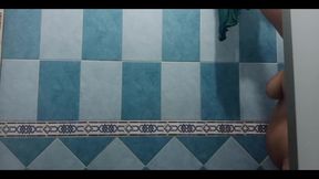 Karmica Chubby Mexican Pregnant in the Shower After Going to the Beach