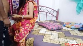 Red saree pe Bhabhi ki jomkar Chudai by Hushband friend