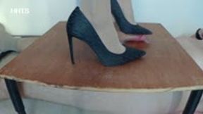 Holiday special shoejob with a mean hostess part 2!