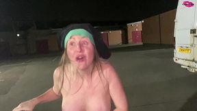 behind the scenes footage of  street girl steals a bike but has to ride it back naked!
