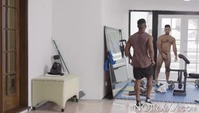 Muscled Adrian Hart oils my body so he can smoothly insert his cock into me