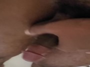 Newly Shaved Oiled Twink Fondles Cock