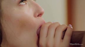 Olivia Sparkle, a super-cute and busty Czech babe, gets her 18-year-old