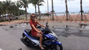Throat Blowing Thai Girlfriend Rides Motobike & Gets Harsh F*cking At Home