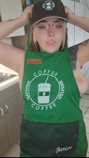 Barista in apron