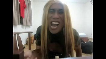 Satanic Tranny Goes Crazy On p. And A Dildo