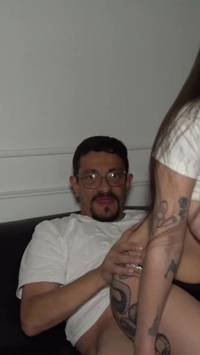 I invited my friend to watch football and I end up giving my wife dick in my face the friend masturbated watching&hellip;   Clip 2