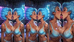 30sec ai animation: beautiful women kissing