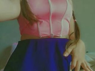 lustful and wicked student ahegao face sexy honey with pig tails