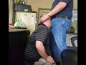 Fat Daddy Trucker Uses Chubby Boy's Mouth as a Dumping Ground