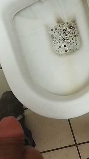 Mascuker Turk Pees in the Office Toilet