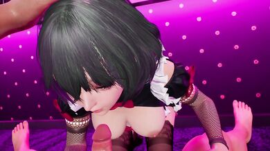 Maid Dances Cumface Face Cumshot Stroke